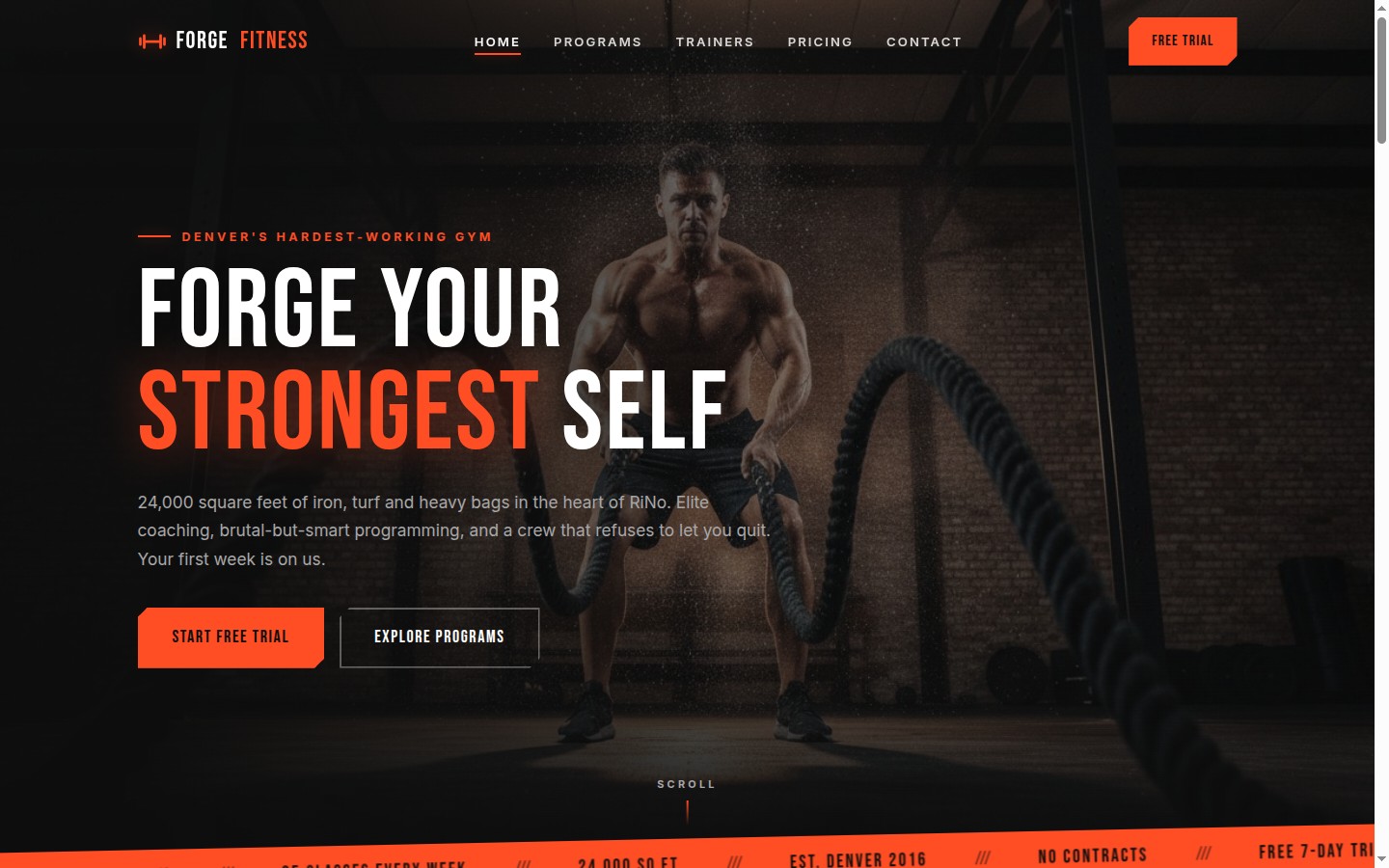 Gym website design example by Ali Digital Marketing — Forge Fitness Club
