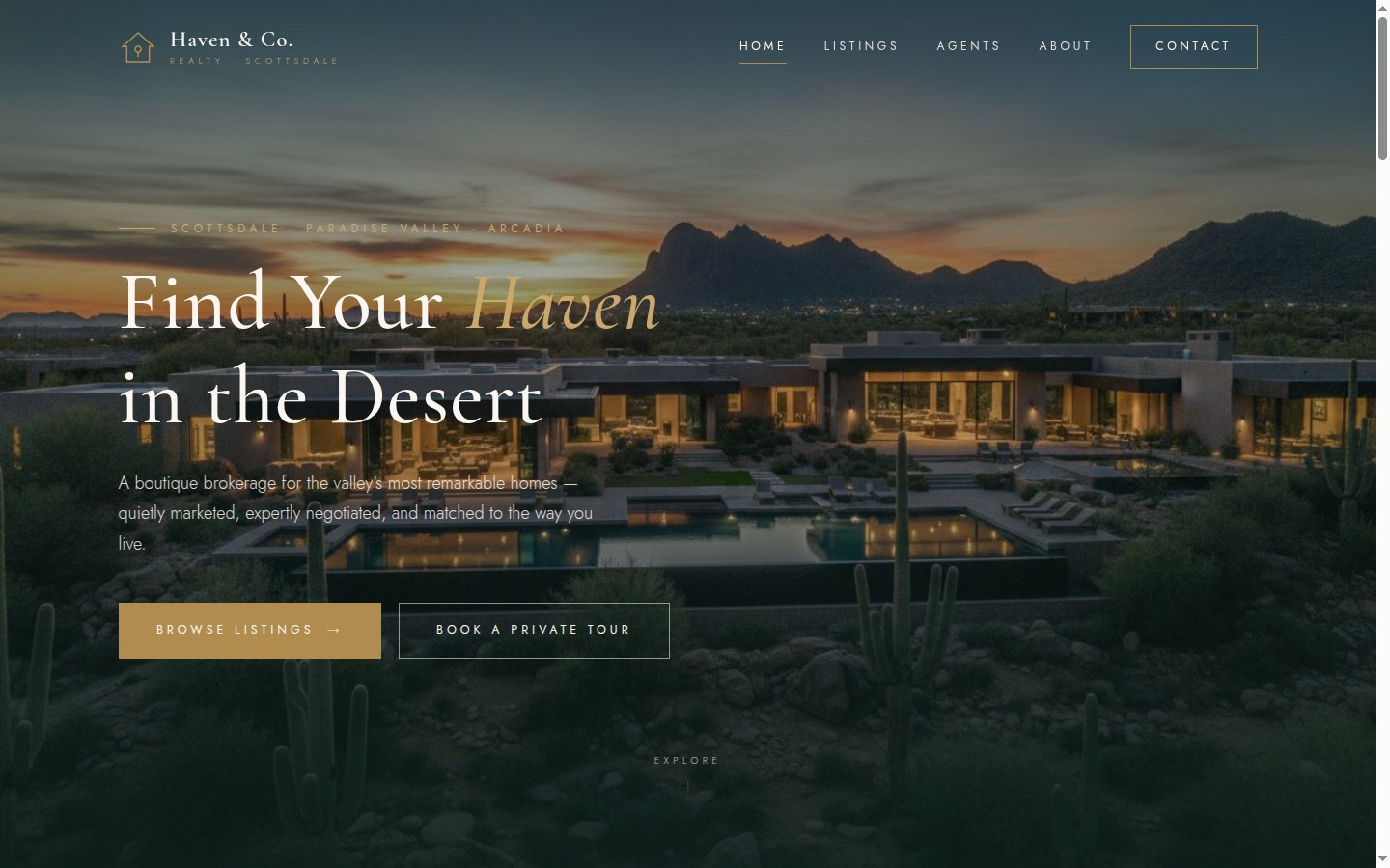 Real estate website design example by Ali Digital Marketing — Haven & Co. Realty
